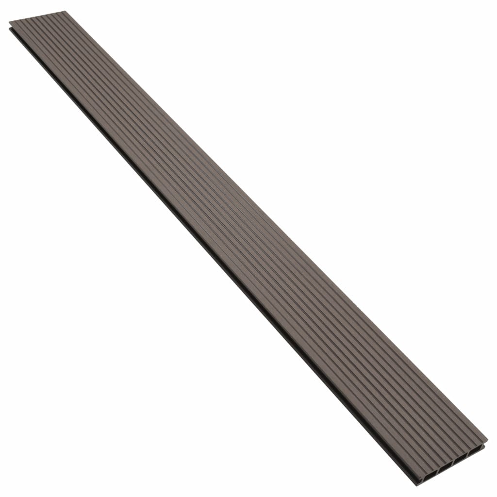WPC Hollow Decking Boards with Accessories 20 m² 4 m Dark Brown